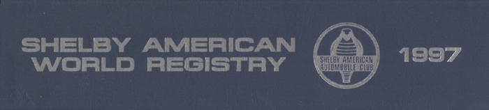 Image For Shelby American World Registry - 1997